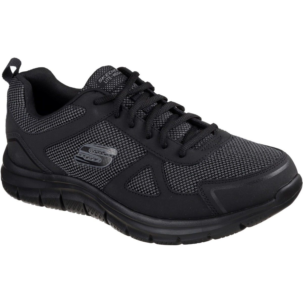 Skechers Track Bucolo BBK Black Mens trainers in a Plain Man-made in Size 8